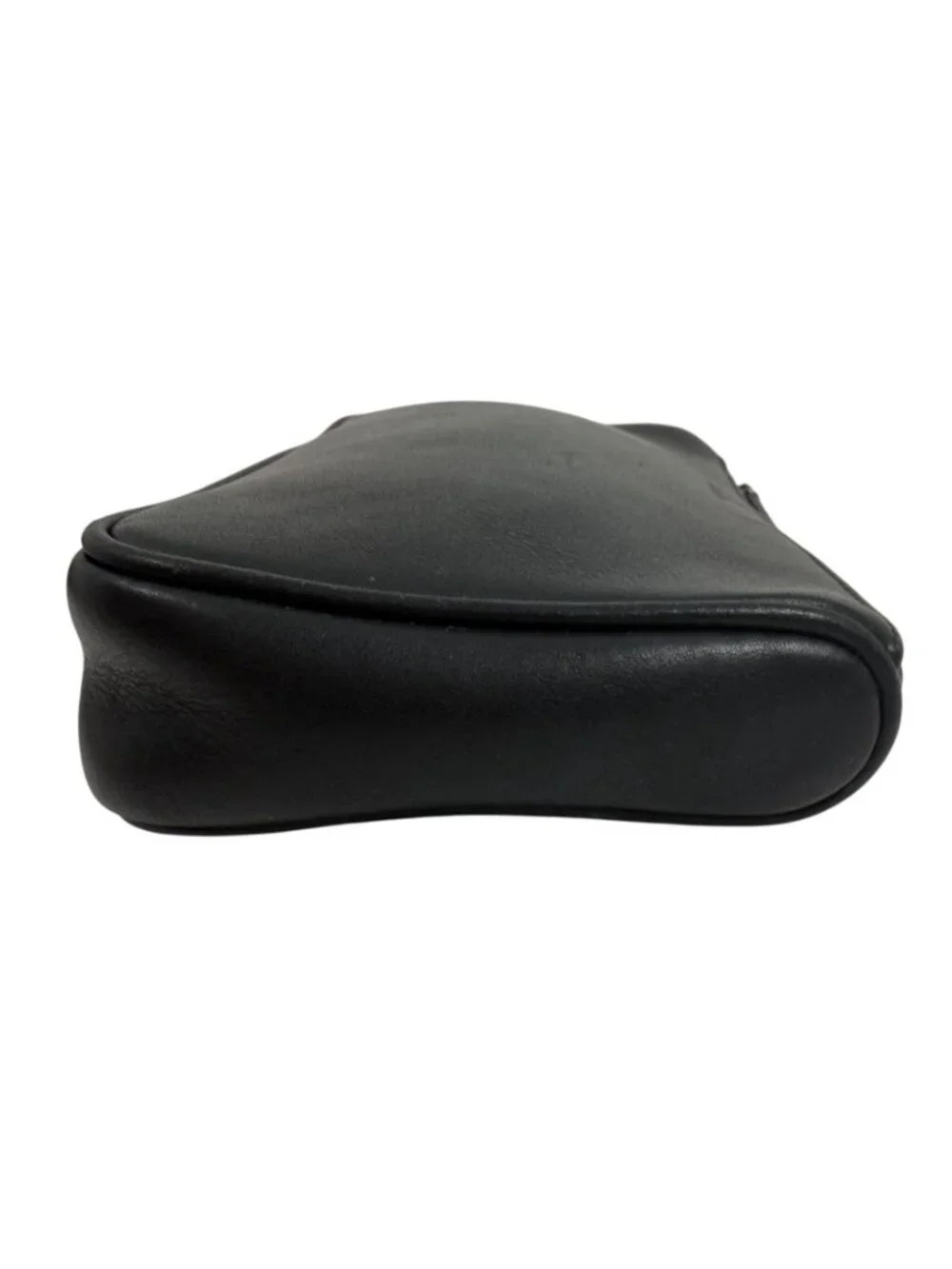 Vintage Coach Black Leather Zip Utility Pouch Clutch